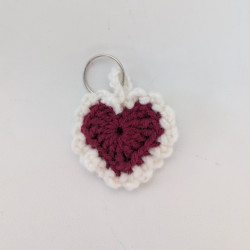 Heart Keychain (Red/White)